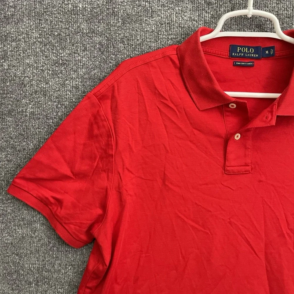 Polo Ralph Lauren Polo Shirt Mens Sz XL Pima Soft Golf Short Sleeve Red